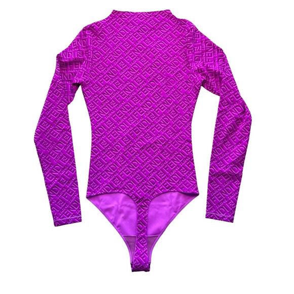 FENDI x SKIMS Mock Neck Long Sleeve Bodysuit - Picture 9 of 11